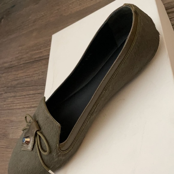 Balenciaga NWT Calf Hair flats in khaki green - Picture 7 of 8